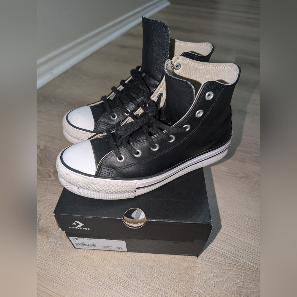Boys Converse leather high tops